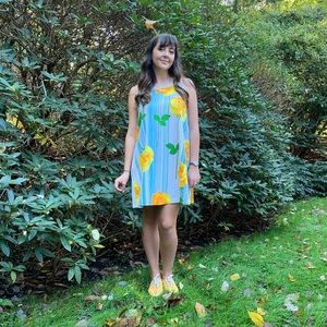 Vintage 60’s Yellow Rose Floral Dress